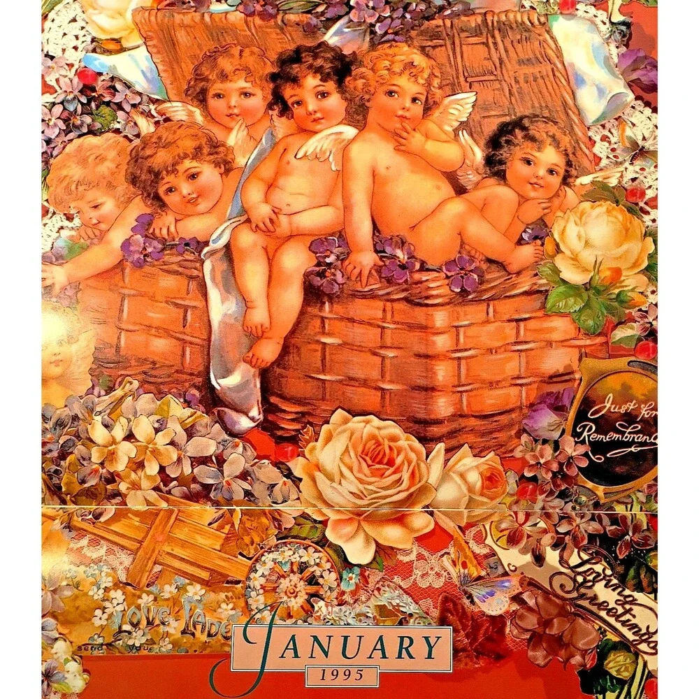 Vintage Victorian Cherubs Angels Florals, Junk Journal Craft Ephemera, Decoupage